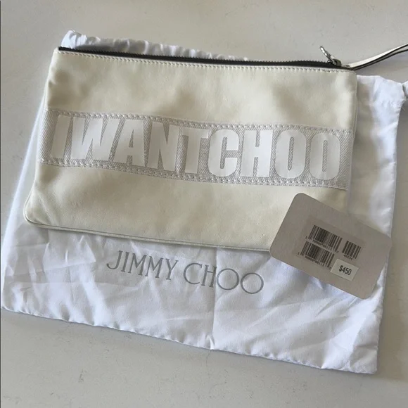 Jimmy Choo Cream Clutch Bag - Picture 1 of 6